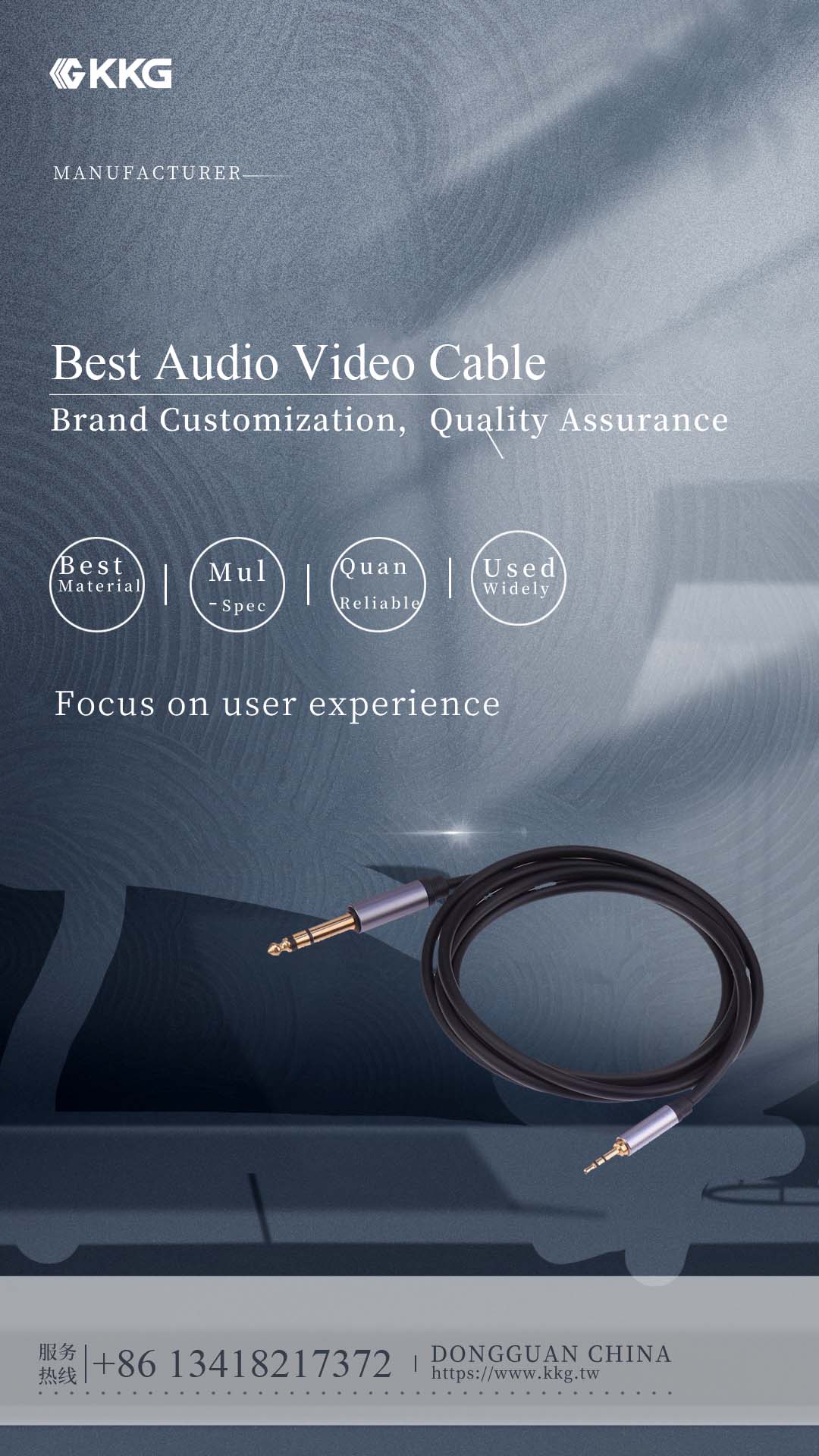 6.3mm Male To 3.5mm Male Audio Cable